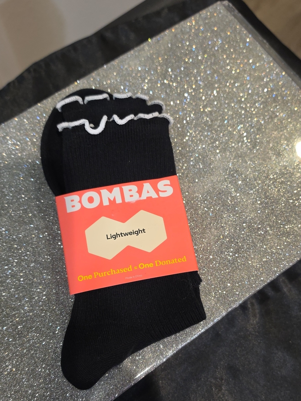 Bombas Ruffle Rib Half Calf Socks- Black - Picture 10 of 11